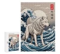 Jigsaw Puzzles 300 PCS for Teenagerss Arctic Wolf Great Wave Adult Jigsaw Puzzle Family Game A Work of Art Deal As Gifts for The Whole Family 300 PCS