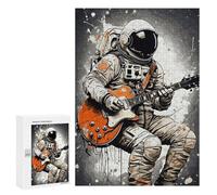 Jigsaw Puzzles 300 PCS for Teenagerss Astronaut Guitar Music Jigsaw for Adults DIY Toys But Fun And Humorous Educational Challenge 300 PCS