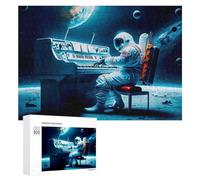Jigsaw Puzzles 300 PCS for Teenagerss Astronaut Playing Piano in Space Jigsaws for Adults Hands-on Game But Fun And Humorous Deal As Gifts for The Whole Family 300 PCS