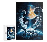Jigsaw Puzzles 300 PCS for Teenagerss Astronauts Playing Chess in Space Jigsaws for Adults Hands-on Game But Fun And Humorous Deal As Gifts for The Whole Family 300 PCS