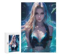 Jigsaw Puzzles 300 PCS for Teenagerss Bikini Girl by Night Pool Puzzles for Adults Fun Games Difficult Hard Challenging To Complete 300 PCS