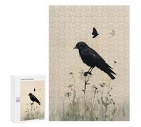 Jigsaw Puzzles 300 PCS for Teenagerss Black Crow And Butterflies Jigsaws for Adults Hands-on Game But Fun And Humorous Birthday Present, Gifts, 300 PCS