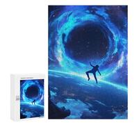 Jigsaw Puzzles 300 PCS for Teenagerss Black Hole Astronaut Puzzles for Adults Fun Games Difficult Hard Challenging To Complete 300 PCS