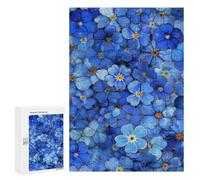 Jigsaw Puzzles 300 PCS for Teenagerss Blue Flowers Pattern Jigsaw for Adults Hands-on Game Wall Art Challenging To Complete 300 PCS