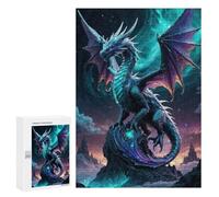 Jigsaw Puzzles 300 PCS for Teenagerss Celestial Ice Dragon Perched on Astral Peak Adult Jigsaw Puzzle DIY Toys For Family Fun Educational Challenge 300 PCS