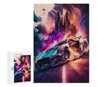 Jigsaw Puzzles 300 PCS for Teenagerss Cityscape Future Car Jigsaws for Adults Hands-on Game But Fun And Humorous Birthday Present, Gifts, 300 PCS