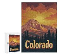 Jigsaw Puzzles 300 PCS for Teenagerss Colorado Mountain Sunset Jigsaws for Adults Relax Games Precision Cutting Deal As Gifts for The Whole Family 300 PCS