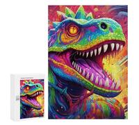 Jigsaw Puzzles 300 PCS for Teenagerss Colorful Dinosaur Artwork -1 Jigsaws for Adults Hands-on Game But Fun And Humorous Deal As Gifts for The Whole Family 300 PCS