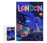 Jigsaw Puzzles 300 PCS for Teenagerss Colorful London Cityscape Illustration Jigsaw for Adults Hands-on Game Wall Art Challenging To Complete 300 PCS