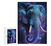 Jigsaw Puzzles 300 PCS for Teenagerss Cosmic Elephant Art Print-10 Puzzles for Adults Fun Games Difficult Hard Challenging To Complete 300 PCS