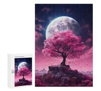 Jigsaw Puzzles 300 PCS for Teenagerss Cosmic Sakura Tree Jigsaws for Adults Toy Wall Decor Difficult Hard Challenging To Complete 300 PCS