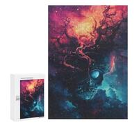 Jigsaw Puzzles 300 PCS for Teenagerss Cosmic Skull Tree Jigsaws for Adults Toy Wall Decor Difficult Hard Challenging To Complete 300 PCS