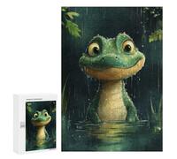 Jigsaw Puzzles 300 PCS for Teenagerss Cute Frog in The Rain Jigsaws for Adults Toy Wall Decor Difficult Hard Challenging To Complete 300 PCS