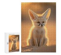 Jigsaw Puzzles 300 PCS for Teenagerss Desert Fox Sunset Jigsaws for Adults Hands-on Game But Fun And Humorous Birthday Present, Gifts, 300 PCS