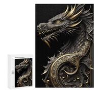 Jigsaw Puzzles 300 PCS for Teenagerss Dragon Ruler Art Deco Puzzles for Adults Fun Games Difficult Hard Challenging To Complete 300 PCS