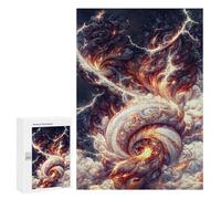 Jigsaw Puzzles 300 PCS for Teenagerss Electric Clouds Dance Jigsaw for Adults Hands-on Game Wall Art Challenging To Complete 300 PCS