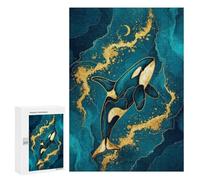 Jigsaw Puzzles 300 PCS for Teenagerss Elegant Orca Whale Art Adult Jigsaw Puzzle Family Game A Work of Art Deal As Gifts for The Whole Family 300 PCS