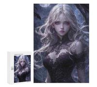 Jigsaw Puzzles 300 PCS for Teenagerss Elegant Woman in Black Lace Puzzles for Adults Fun Games Difficult Hard Challenging To Complete 300 PCS