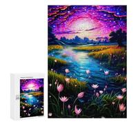 Jigsaw Puzzles 300 PCS for Teenagerss Enchanted River Under Starry Sky Jigsaw for Adults Hands-on Game Wall Art Challenging To Complete 300 PCS