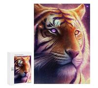 Jigsaw Puzzles 300 PCS for Teenagerss Enchanted Tiger Gaze Jigsaw for Adults Hands-on Game Wall Art Challenging To Complete 300 PCS