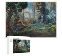 Jigsaw Puzzles 300 PCS for Teenagerss Fantasy Garden with Statue And Pond Jigsaw Puzzle DIY Toys A Work of Art Deal As Gifts for The Whole Family 300 PCS