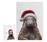 Jigsaw Puzzles 300 PCS for Teenagerss Festive Pangolin with Santa Hat Jigsaws for Adults Hands-on Game But Fun And Humorous Birthday Present, Gifts, 300 PCS