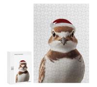 Jigsaw Puzzles 300 PCS for Teenagerss Festive Plover Bird with Santa Hat Jigsaws for Adults Hands-on Game But Fun And Humorous Birthday Present, Gifts, 300 PCS