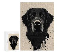 Jigsaw Puzzles 300 PCS for Teenagerss Flat Black Ink Splatter Jigsaws for Adults Hands-on Game But Fun And Humorous Birthday Present, Gifts, 300 PCS