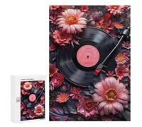 Jigsaw Puzzles 300 PCS for Teenagerss Floral Vinyl Melodies Jigsaws for Adults Toy Wall Decor Difficult Hard Challenging To Complete 300 PCS