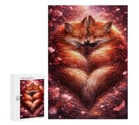 Jigsaw Puzzles 300 PCS for Teenagerss Foxes Couple - Luxury Animal Wall Art - Romantic Gift Decor Puzzles for Adults Fun Games Difficult Hard Challenging To Complete 300 PCS