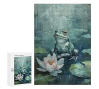 Jigsaw Puzzles 300 PCS for Teenagerss Frog on Lily Pad Jigsaw for Adults Hands-on Game But Fun And Humorous for Birthday, Chrismas 300 PCS