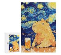 Jigsaw Puzzles 300 PCS for Teenagerss Funny Capybara Beer Starry Night Jigsaws for Adults Toy Wall Decor Difficult Hard Challenging To Complete 300 PCS
