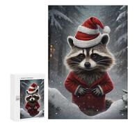 Jigsaw Puzzles 300 PCS for Teenagerss Funny Raccoon Xmas Jigsaws for Adults Toy Wall Decor Difficult Hard Challenging To Complete 300 PCS