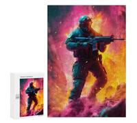 Jigsaw Puzzles 300 PCS for Teenagerss Future Soldier in Action Jigsaw for Adults Hands-on Game But Fun And Humorous for Birthday, Chrismas 300 PCS