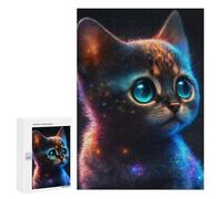 Jigsaw Puzzles 300 PCS for Teenagerss Galactic Kitten Portrait Jigsaws for Adults Hands-on Game But Fun And Humorous Birthday Present, Gifts, 300 PCS