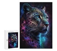 Jigsaw Puzzles 300 PCS for Teenagerss Galactic Leopard Portrait-11 Puzzles for Adults Fun Games Difficult Hard Challenging To Complete 300 PCS