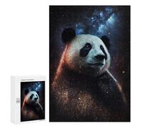 Jigsaw Puzzles 300 PCS for Teenagerss Galactic Panda Art Print-1 Puzzles for Adults Fun Games Difficult Hard Challenging To Complete 300 PCS