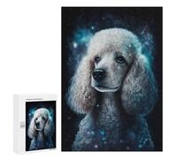 Jigsaw Puzzles 300 PCS for Teenagerss Galactic Poodle Portrait -3 Puzzles for Adults Fun Games Difficult Hard Challenging To Complete 300 PCS