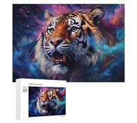 Jigsaw Puzzles 300 PCS for Teenagerss Galactic Tiger Roar Jigsaws for Adults Hands-on Game But Fun And Humorous Deal As Gifts for The Whole Family 300 PCS