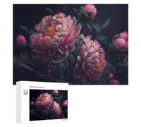 Jigsaw Puzzles 300 PCS for Teenagerss Glowing Peony Bouquet Jigsaw Puzzle DIY Toys A Work of Art Deal As Gifts for The Whole Family 300 PCS