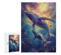 Jigsaw Puzzles 300 PCS for Teenagerss Humpback Whale Pair Jigsaws for Adults Relax Games Precision Cutting Deal As Gifts for The Whole Family 300 PCS