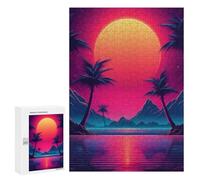 Jigsaw Puzzles 300 PCS for Teenagerss Intense Synthwave Horizon Jigsaw for Adults DIY Toys Analysis And Logic Deal As Gifts for The Whole Family 300 PCS