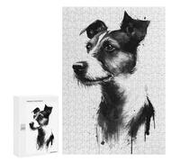 Jigsaw Puzzles 300 PCS for Teenagerss Jack Russel Terrier Ink Jigsaws for Adults Hands-on Game But Fun And Humorous Birthday Present, Gifts, 300 PCS