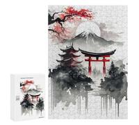 Jigsaw Puzzles 300 PCS for Teenagerss Japan Scenery Ink Wash 2 Jigsaw for Adults DIY Toys Analysis And Logic Deal As Gifts for The Whole Family 300 PCS