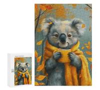 Jigsaw Puzzles 300 PCS for Teenagerss Koala with Tea Cup Jigsaws for Adults Relax Games Precision Cutting Deal As Gifts for The Whole Family 300 PCS