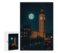 Jigsaw Puzzles 300 PCS for Teenagerss London at Night with Big Ben Jigsaws for Adults Toy Wall Decor Difficult Hard Challenging To Complete 300 PCS