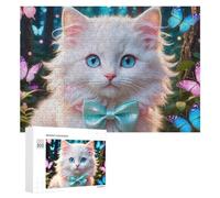 Jigsaw Puzzles 300 PCS for Teenagerss Magical Butterfly Garden Kitten Jigsaw Puzzle DIY Toys A Work of Art Deal As Gifts for The Whole Family 300 PCS