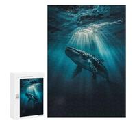 Jigsaw Puzzles 300 PCS for Teenagerss Majestic Whale Depths Jigsaws for Adults Relax Games Precision Cutting Deal As Gifts for The Whole Family 300 PCS