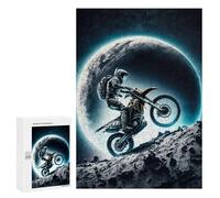 Jigsaw Puzzles 300 PCS for Teenagerss Moonlit Motocross Adventure Jigsaw for Adults Hands-on Game Wall Art Challenging To Complete 300 PCS