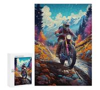 Jigsaw Puzzles 300 PCS for Teenagerss Motorcycle Adventure in Mountains Jigsaw Puzzle DIY Toys A Work of Art Deal As Gifts for The Whole Family 300 PCS